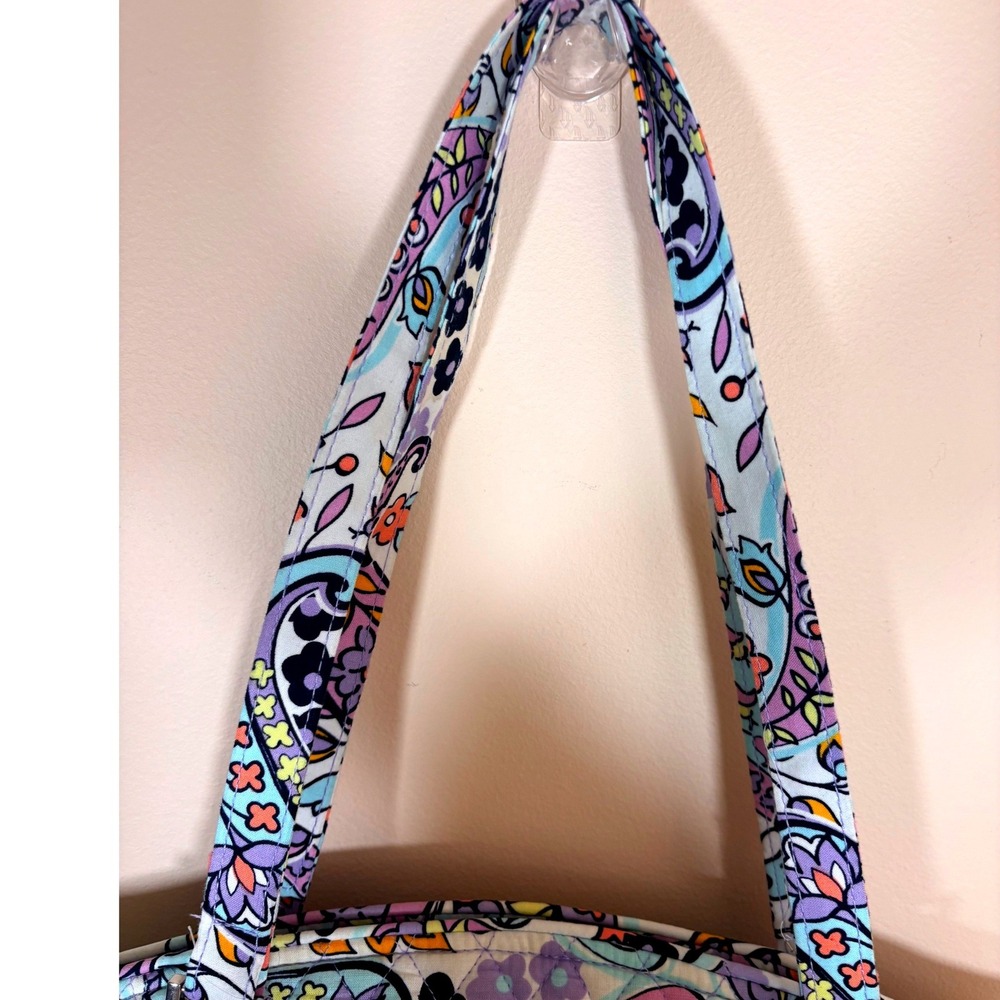 Vera Bradley Quilted Large Glenna Tote Maddalena Paisley Purple Orange Yellow - Picture 13 of 13